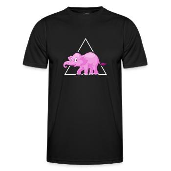 Elefanten Dickhäuter rosa Elefant im Porzelanladen - Männer Funktions-T-Shirt - Schwarz - Vorne - AI Model Male 178 dark (178cm)