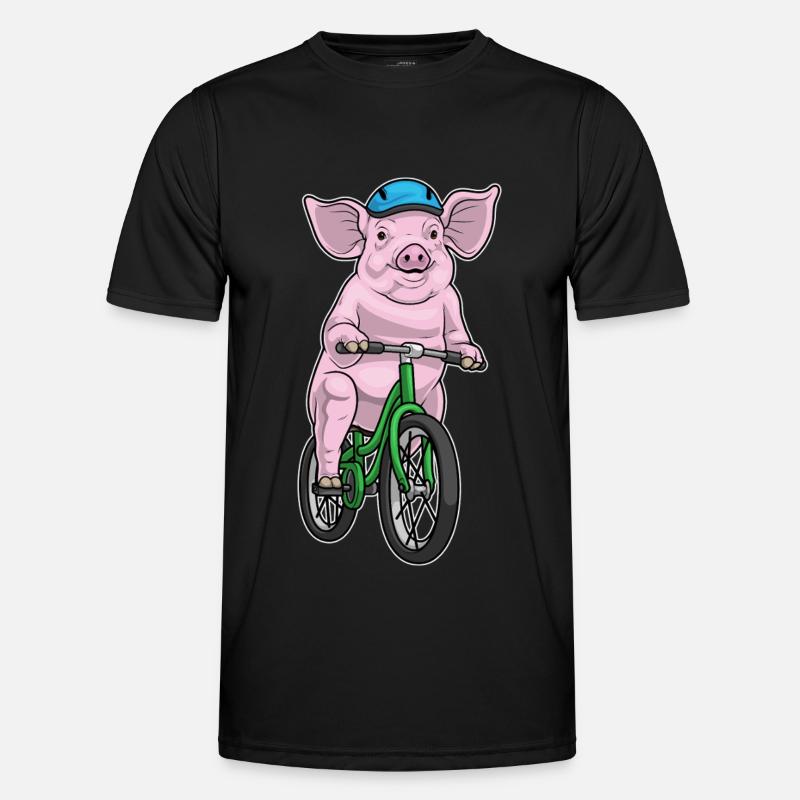 Pig Bicycle - Men's Functional T-Shirt - black