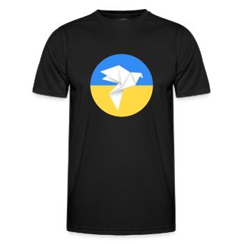 peace for ukraine - origami - Men's Functional T-Shirt - black - Front - AI Model Male 178 dark (178cm)