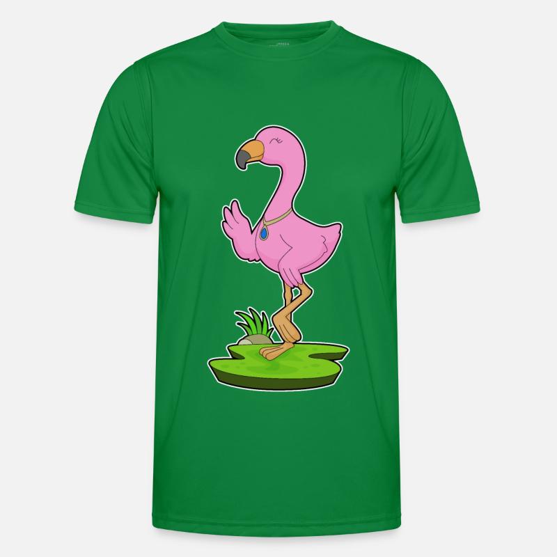Flamingo Halskette Männer Funktions-T-Shirt