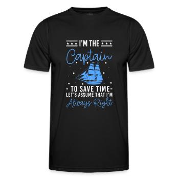 Sailing Ship Sailor Skipper Cruise - Men's Functional T-Shirt - black - Front - AI Model Male 178 dark (178cm)