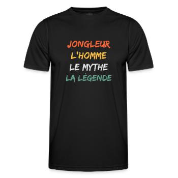 Jongleur - T-shirt sport Homme - noir - Devant - AI Model Male 178 dark (178cm)