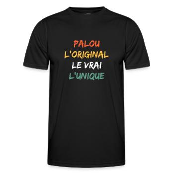 palou - T-shirt sport Homme - noir - Devant - AI Model Male 178 dark (178cm)