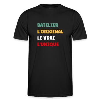 batelier - T-shirt sport Homme - noir - Devant - AI Model Male 178 dark (178cm)