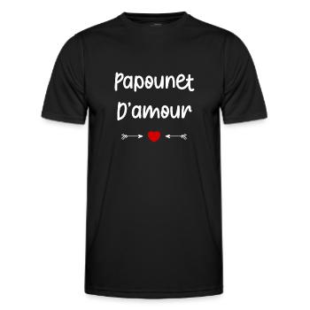 papounet d'amour - T-shirt sport Homme - noir - Devant - AI Model Male 178 dark (178cm)