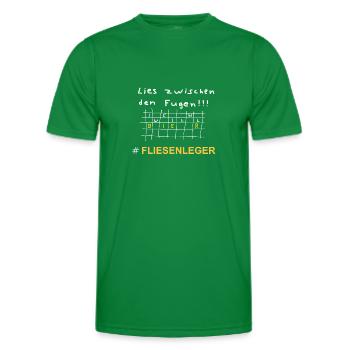 Lies zwischen den Fugen - Männer Funktions-T-Shirt - Kelly Green - Vorne - AI Model Male 178 dark (178cm)