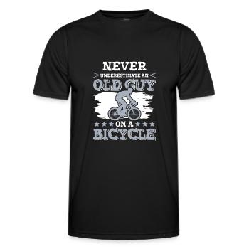 old man cycling - Men's Functional T-Shirt - black - Front - AI Model Male 178 dark (178cm)