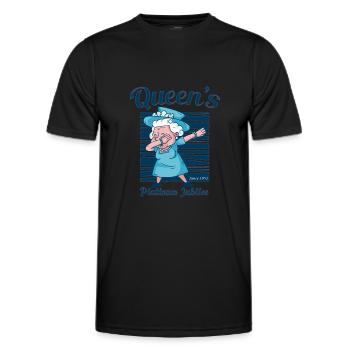 Dabbing British Queen Monarchy Platinum Jubilee - Men's Functional T-Shirt - black - Front - AI Model Male 178 dark (178cm)