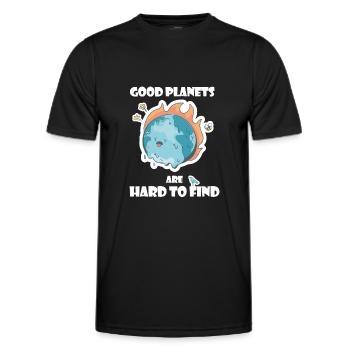 Protect planet Earth from climate change | Climate protection - Men's Functional T-Shirt - black - Front - AI Model Male 178 dark (178cm)