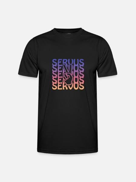 servus peace - Männer Funktions-T-Shirt - Schwarz