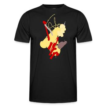 Abstrakt Farbfleck - Männer Funktions-T-Shirt - Schwarz - Vorne - AI Model Male 178 dark (178cm)