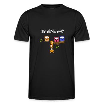 Be Different! - Süßer Fun Spruch - Fuchs Motto - Männer Funktions-T-Shirt - Schwarz - Vorne - AI Model Male 178 dark (178cm)