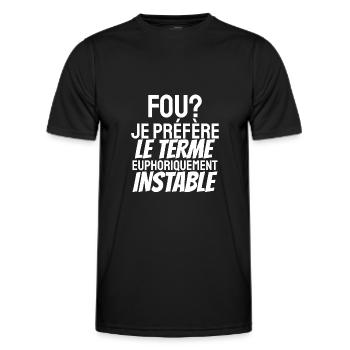 euphoriquement instable - T-shirt sport Homme - noir - Devant - AI Model Male 178 dark (178cm)