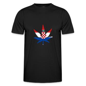 Weed ganja croatia Kroatien - Männer Funktions-T-Shirt - Schwarz - Vorne - AI Model Male 178 dark (178cm)
