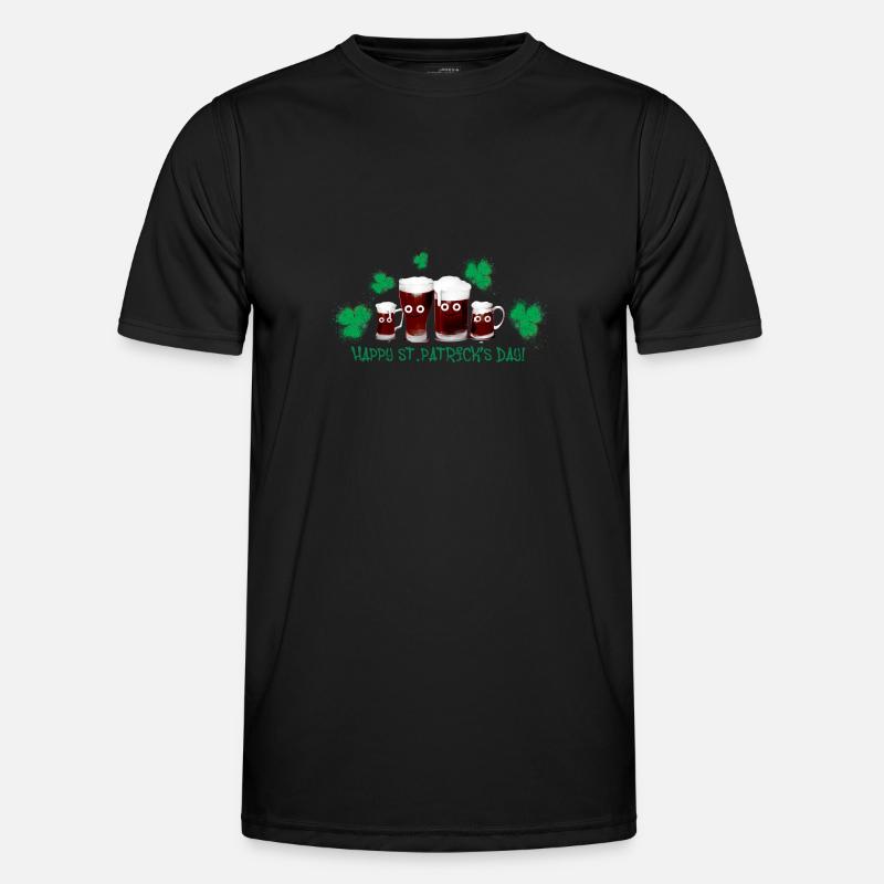 Beer,St.Patrick's Day, Cloverleaf, Clover - Men's Functional T-Shirt - black