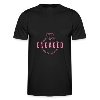 Fiancée Fiancée Fiancée Demande en mariage Fiancé - T-shirt sport Homme - noir - Devant - AI Model Male 178 dark (178cm)