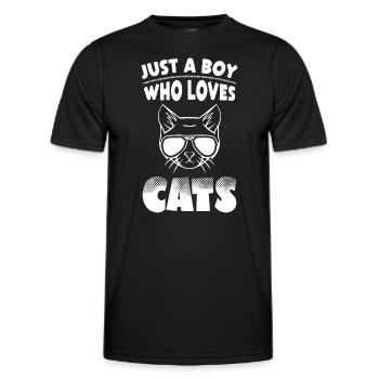 Garçons Chats Amoureux - T-shirt sport Homme - noir - Devant - AI Model Male 178 dark (178cm)
