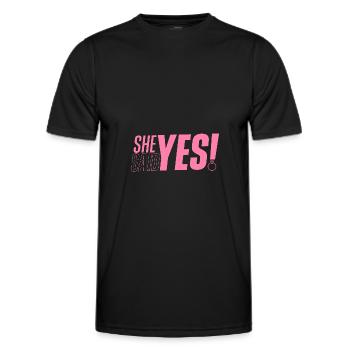 Elle a dit oui Fiancée Fiancée - T-shirt sport Homme - noir - Devant - AI Model Male 178 dark (178cm)