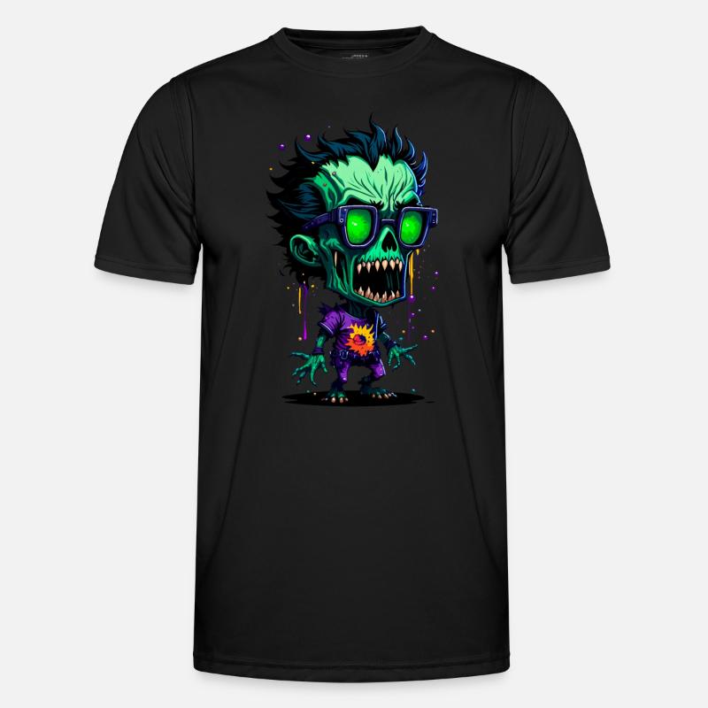 Bunter cooler Zombie - Männer Funktions-T-Shirt - Schwarz