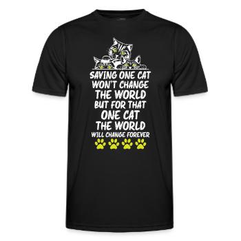 Amoureux des chats - T-shirt sport Homme - noir - Devant - AI Model Male 178 dark (178cm)