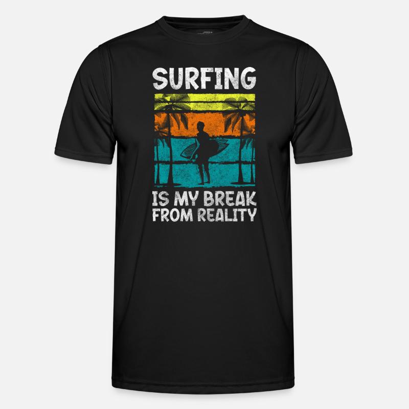 Surfer Surferboy Windsurfing Surfboard - Men's Functional T-Shirt - black