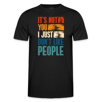 Sarcasm Crowd Misanthropy Rejection - Men's Functional T-Shirt - black - Front - AI Model Male 178 dark (178cm)