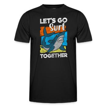 Shark Fin Angler King - Men's Functional T-Shirt - black - Front - AI Model Male 178 dark (178cm)