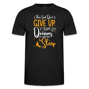 Sleep, late risers, relax, rest - Men's Functional T-Shirt - black - Front - AI Model Male 178 dark (178cm)