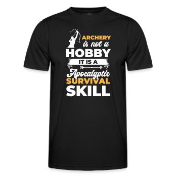Bogenschütze Langbogen Hobby Treffer - Männer Funktions-T-Shirt - Schwarz - Vorne - AI Model Male 178 dark (178cm)