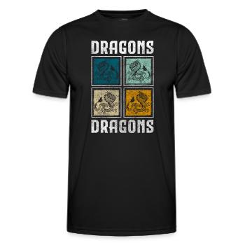 Dragon Wing Creature - Men's Functional T-Shirt - black - Front - AI Model Male 178 dark (178cm)