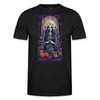 Vintage Goth Girl Viktorianische Okkult Ästhetik - Männer Funktions-T-Shirt - Schwarz - Vorne - AI Model Male 178 dark (178cm)