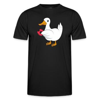 Duck with donut - Men's Functional T-Shirt - black - Front - AI Model Male 178 dark (178cm)
