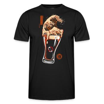 Great Wave Glass Beer - T-shirt sport Homme - noir - Devant - AI Model Male 178 dark (178cm)