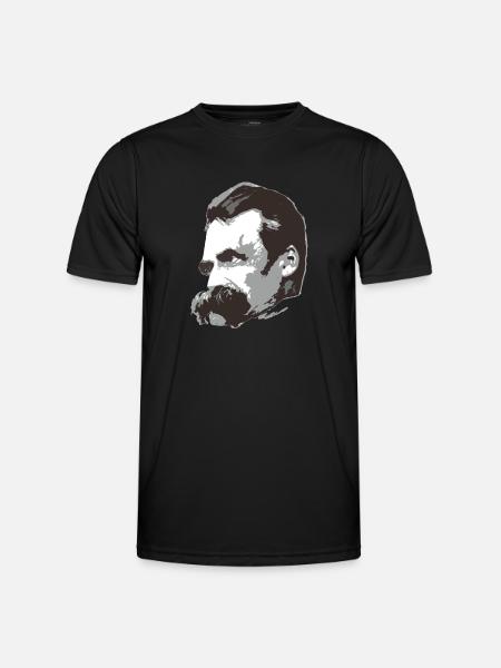 Nietzsche (3farbig) - Männer Funktions-T-Shirt - Schwarz