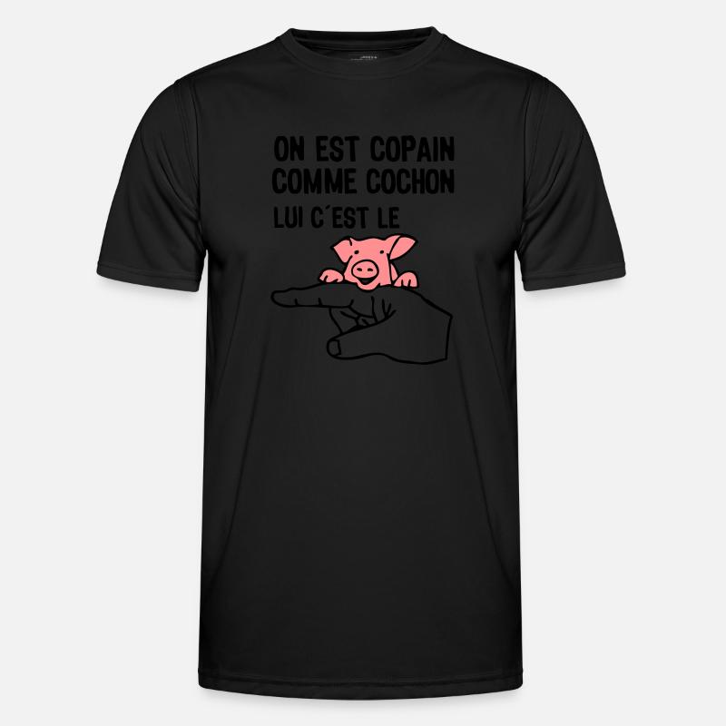 copain comme cochon citation expression doigt T-shirt sport Homme
