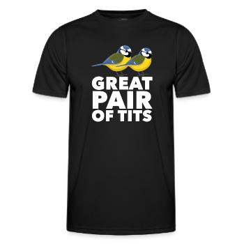 Tits funny - Men's Functional T-Shirt - black - Front - AI Model Male 178 dark (178cm)
