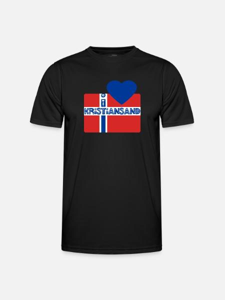 kristianstad Norwegen - Männer Funktions-T-Shirt - Schwarz