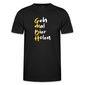Geh mal Bier holen - Trinkshirt - Männer Funktions-T-Shirt - Schwarz - Vorne - AI Model Male 178 dark (178cm)