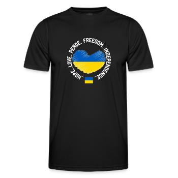 Ukraine - T-shirt sport Homme - noir - Devant - AI Model Male 178 dark (178cm)