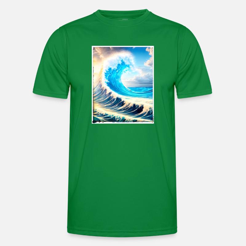 Perfect Wave #002f Männer Funktions-T-Shirt