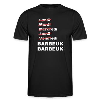 week-end barbeuk - T-shirt sport Homme - noir - Devant - AI Model Male 178 dark (178cm)