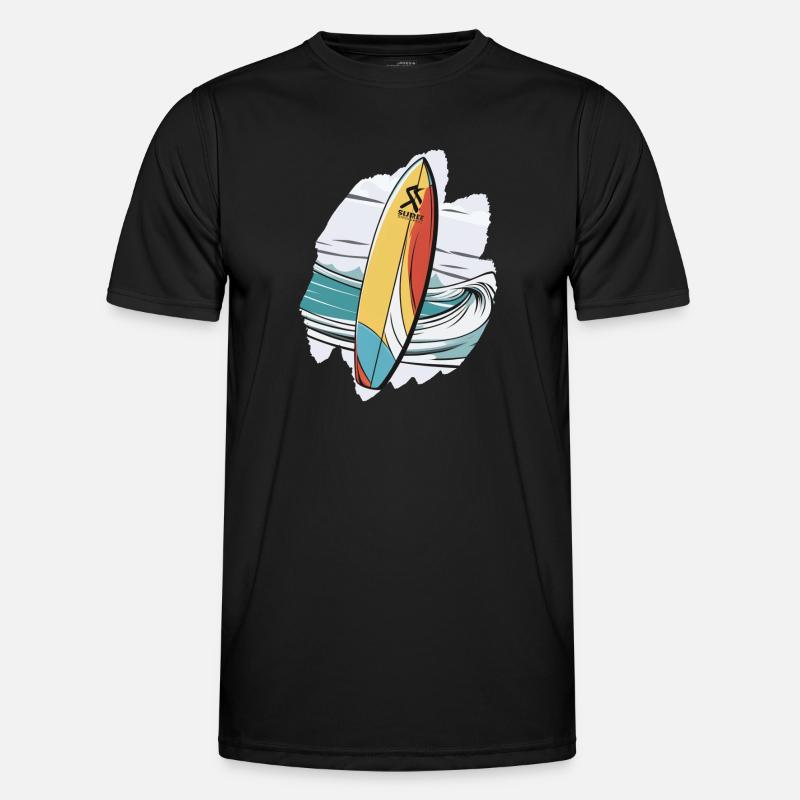 Surfboard, Supboard, SUP, Tropical, Sea, Palm Tree, Beach - Men's Functional T-Shirt - black