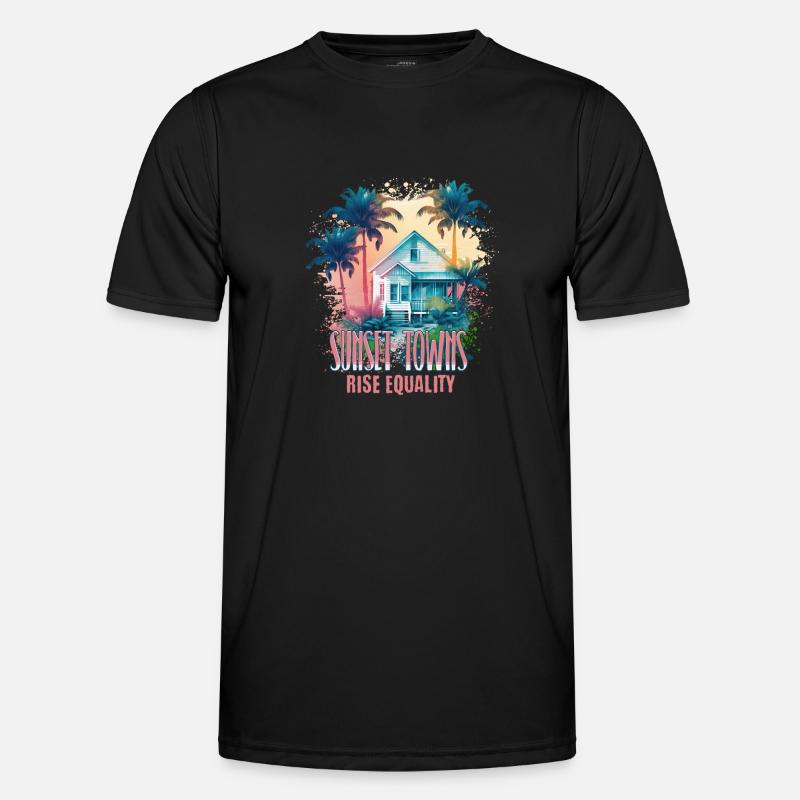 Sunset Sunrise Inclusive Equality Elevation - Männer Funktions-T-Shirt - Schwarz