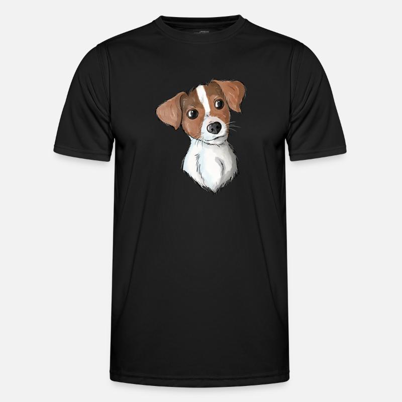 Jack Russell Pattern 4 - Männer Funktions-T-Shirt - Schwarz