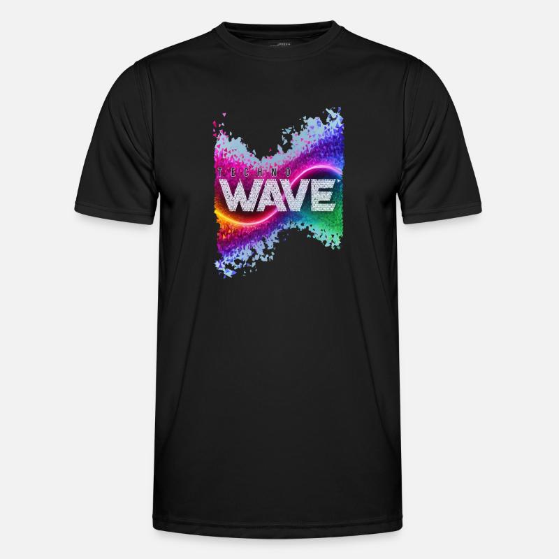 techno wave - Männer Funktions-T-Shirt - Schwarz