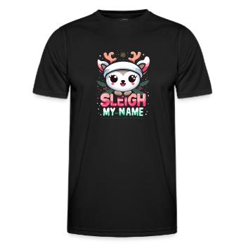 Sleigh My Name - Men's Functional T-Shirt - black - Front - AI Model Male 178 dark (178cm)