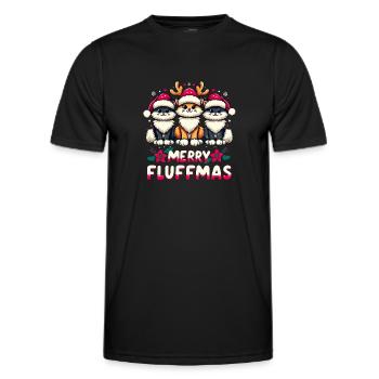 Merry Christmas, Merry Fluffmas - Men's Functional T-Shirt - black - Front - AI Model Male 178 dark (178cm)