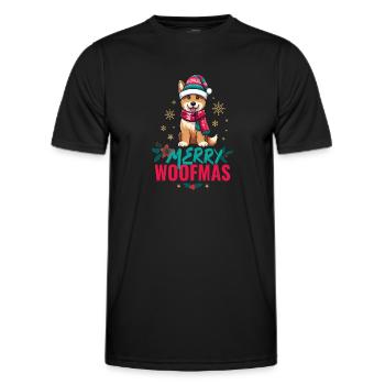 FRÖHLICHE WOOFMAS - Männer Funktions-T-Shirt - Schwarz - Vorne - AI Model Male 178 dark (178cm)