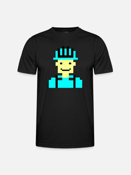 Construction Worker Pixel 01 - Men's Functional T-Shirt - black