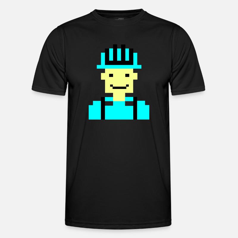 Construction Worker Pixel 01 - Men's Functional T-Shirt - black